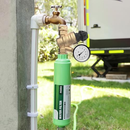RVGUARD RV Water Pressure Regulator Valve With Adjustable Knob