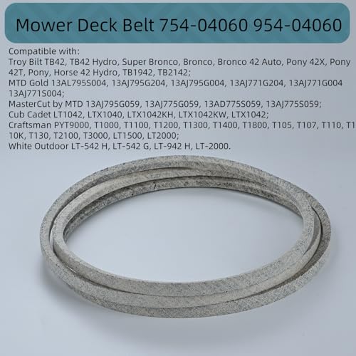 Holdly 754-04060 954-04060 Deck Belt 1/2x96.5, Mower Belt for Belt for Troy Bilt Bronco Cub Cadet LTX1042 MTD 954-04060B 954-04060 754-04060B 754-04060 754-05056 - size: 754-04060