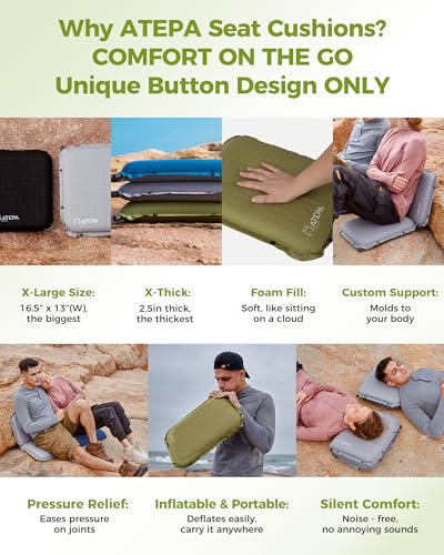 ATEPA Inflatable Seat Cushion - color: XL - 2 Pack Olive