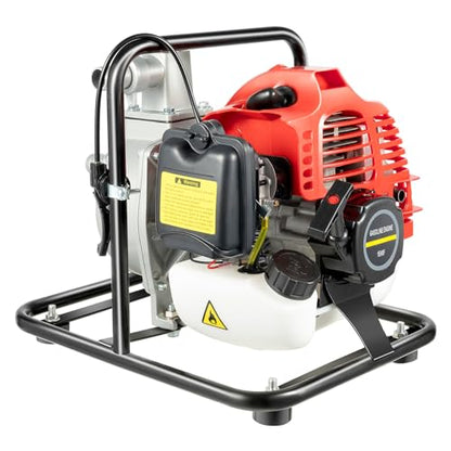 Gas Gasoline Water Pump, 43CC 2HP 7000rmp 2-Stroke Industrial Water Pump Air-Cooled Gasoline High Pressure Pump for Irrigation Pool, Landscaping or Gardening Irrigation