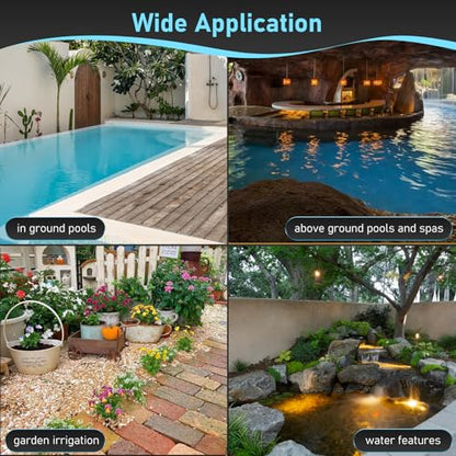 Variable 3-Speed Pool Pump 230V 1.5HP 5880GPH Programmable Pump - color: Blue