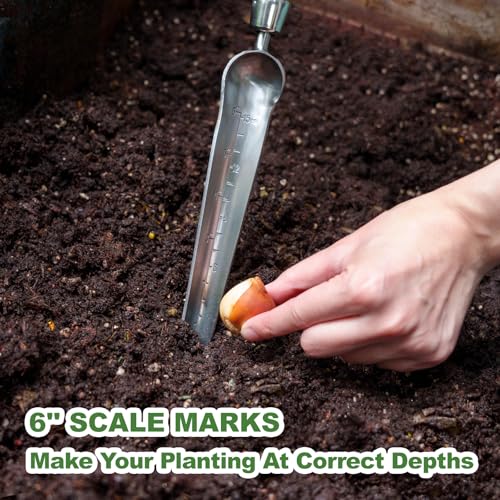Haliaeetus Widger Seedling Tool, 6'' Depth Mark Narrow Trowel for Repotting - size: 13.8''