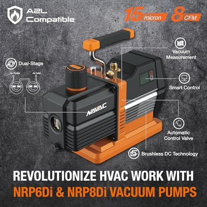 NAVAC NRP8Di Smart HVAC Vacuum Pump - 8 CFM, Smart Control Technology - style: 8 CFM