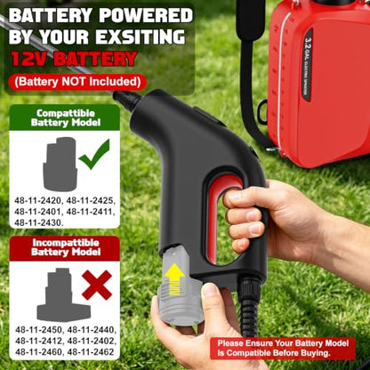 Backpack Sprayer Compatible for Milwaukee 12V Battery(NO Battery) - color: Red