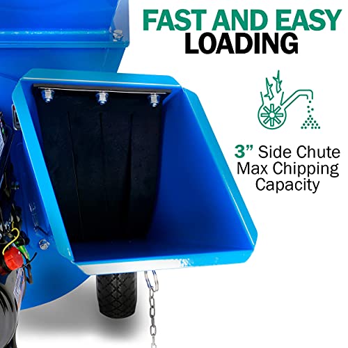 Landworks Wood Chipper 3 in 1 Multi-Function 3" Inch Max Capacity & Wood Chipper Compact Rotor Assembly Design 3" Inch Max Capacity