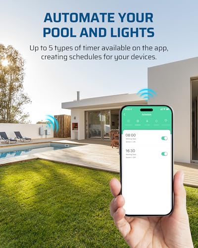 DEWENWILS Pool Pump Timer, Outdoor Smart WiFi Timer Box, 40A 240VAC 3HP - style: 240VAC 3HP