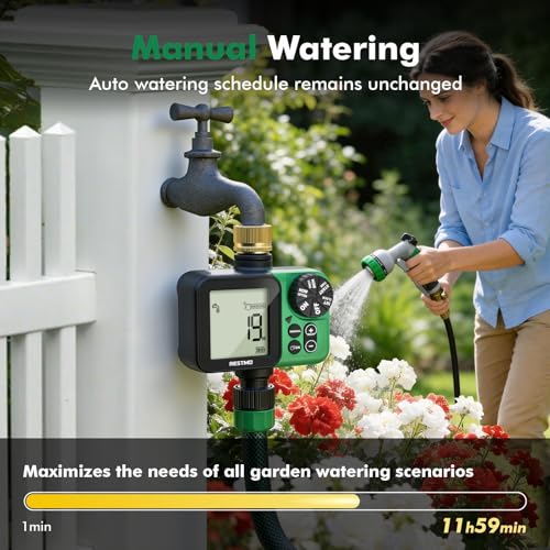 RESTMO Water Timer, Oversized LCD Sprinkler Timer with Brass Inlet - size: Digital-1 Zone