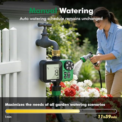 RESTMO Water Timer, Oversized LCD Sprinkler Timer with Brass Inlet - size: Digital-1 Zone
