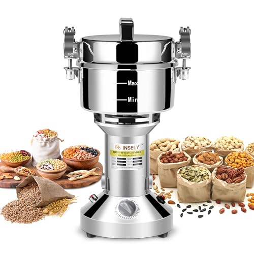 750g Grain Mill Grinder,High Speed Electric Stainless Steel Flour Mill for Wheat, Spices, Corn and Other Dry Food Grinders, Multipurpose Electric Grinder for Home Kitchen Use - size: 750g