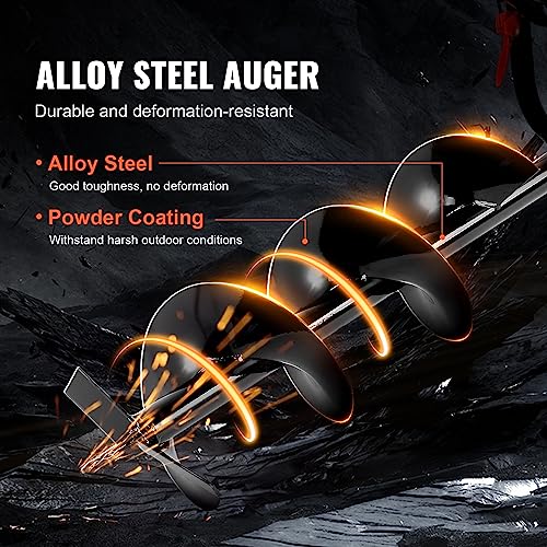 VEVOR Post Hole Digger, 43cc 1250W Auger Earth Digger, Gas-Powered (Fuel) - style: 43CC