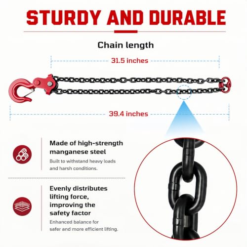 Forklift Lifting Hook 6600LBS, 360° Swivel, G80 Steel Forklift Attachment