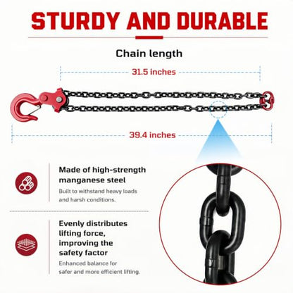 Forklift Lifting Hook 6600LBS, 360° Swivel, G80 Steel Forklift Attachment
