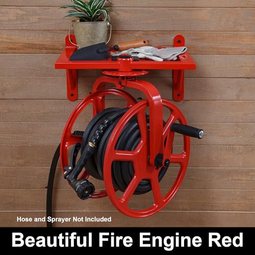 Liberty Garden Revolution Hose Reel with Pull Up Latch, Red - style: Revolution, Pull Up Latch
