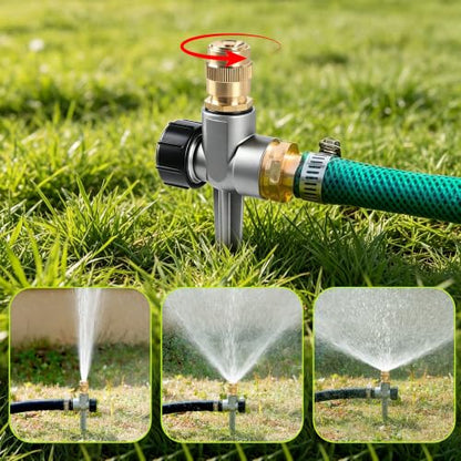 2-Pack Metal Spike Sprinkler, Large Area Water Sprinkler for Yard