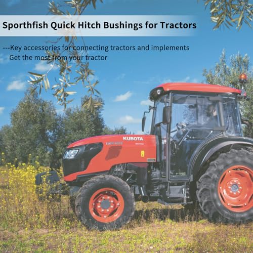 Quick Hitch Adapter Bushings Set Fit for Cat 1 3-Point Tractor Implements 1 Pair Bushing Kit with Roll Pins, Gold - size: 2PCS Set
