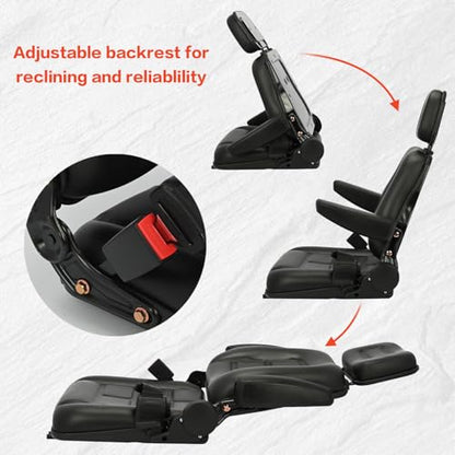 lukar Universal Tractor Seat, Lawn Mower Seat Riding, Forklift Seat