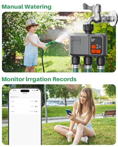 WiFi Sprinkler Timer 3 Zone, 984ft Range Smart Water Timer for Garden Hose - style: 3 Zone