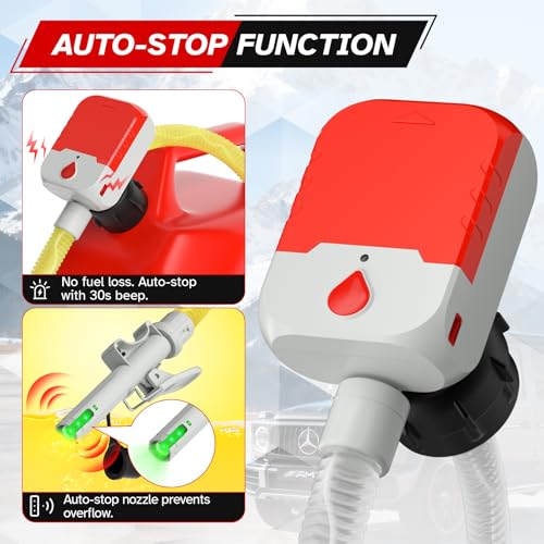 Bonviee Fuel Transfer Pump with Auto-Stop, 3.8 GPM, Battery or USB Powered