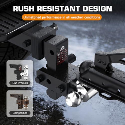 Kingfun Adjustable Trailer Hitch- Drop Hitch 2.5 inch Receiver 6" Drop/Rise - color: Black, size: 2.5"Receiver- 6"Rise/Drop Hitch