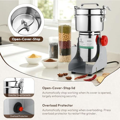 Electric Grain Mill Grinder-2500g 110V 3500W 270°swing(2500g) - size: 2500g