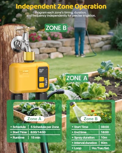 WiFi Water Timer 2 Outlet Garden, Brass Inlet - size: 2 Outlet In