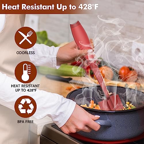 2Pack Meat Chopper Hamburger Masher Ground Beef Smasher Utensil Mix Tool - color: 2 Pack-Red