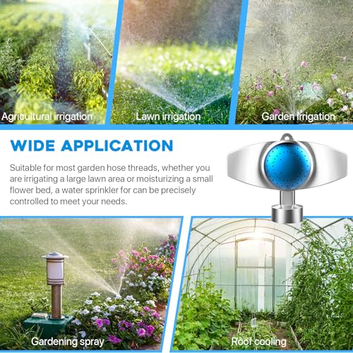 3Pack 360° Metal Spot Sprinklers for Lawn Garden Yard 30FT Blue | Durable Outdoor Metal Build, Gentle Water Flow, Water-Efficient Long-Distance Irrigation, Perfect for Yards and Landscapes - color: Blue