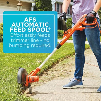 BLACK+DECKER Weed Wacker with Auto Feed, 14-Inch 2 in 1 String Trimmer Lawn Edger, Powerful 6.5-Amp Lightweight Electric Weed Eater (BESTA510)