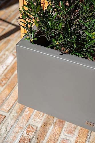Veradek Block Series Long Box Planter - Rectangular Outdoor Planter - color: Gray, size: Small
