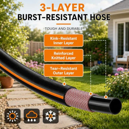 Retractable Garden Hose Reel,Heavy Duty Water Hose Reel,Wall Mounted with 9-Pattern Spray Nozzle,Any Length Lock,Slow Retract System,180° Swivel for Yard,Lawn,Patio & Car Wash (Grey, 1/2" x 78 FT) - color: Grey, size: 1/2" x 78 FT