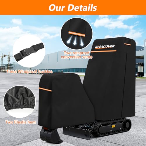 Mini Excavator Cover M 1.6-2.3 Ton, 6-Layer 600D Oxford Cotton Split Design - size: M - 1.6-2.3 Ton