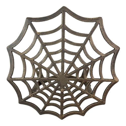 Zeckos Garden Hose Holder Spider Web 14 Inch Cast Iron Bronze - color: Spider Web - Bronze