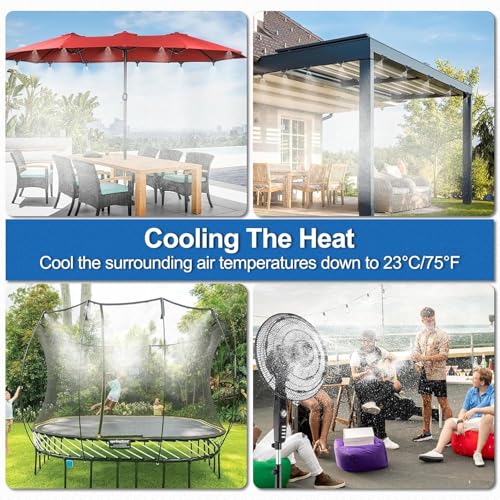 Pre-Assembled Misters for Outside Patio,Outdoor Misting System,50FT|15M. - size: 50FT-Pre