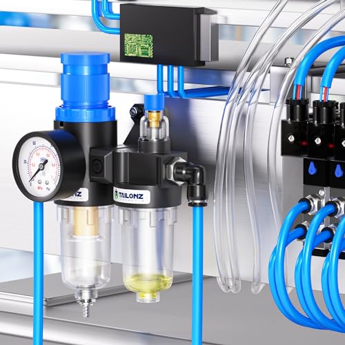 TAILONZ 1/4"NPT Pneumatic Pressure Regulator AFC2000 with Gauge & Lube Cup - style: Regulation + Filtration + Lubrication