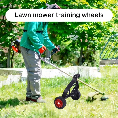 String Trimmer Wheel Attachment, Trimmer Support Wheels, Weed Eater Wheels, Lawn Mower Support Wheel Adjustable Weed Trimmer for Walk-Behind Brush Cutter
