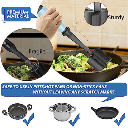 2Pack Meat Chopper Hamburger Masher Ground Beef Smasher Utensil Mix Tool - color: 2 Pack-Aqua