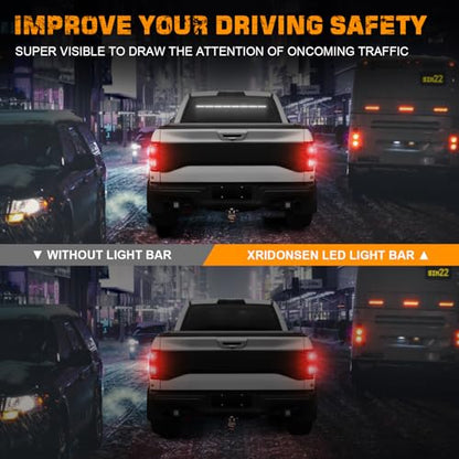 XRIDONSEN 35 inch White Traffic Advisor Light Bar 48 LED Strobe Lights - color: All White