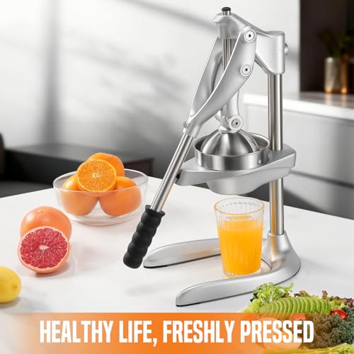 Manual Juicer,Stainless Steel Countertop Juice Press for Citrus
