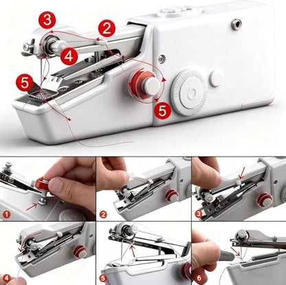 Handheld Sewing Machine, Mini Sewing Machine with Sewing Accessories, Electric Portable Stitch Tool for Beginners, DIY, Home