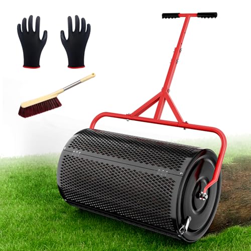 Compost Peat Moss Spreader for Lawn, 24 Inch Compost Roller Spreader - size: 24 INCH