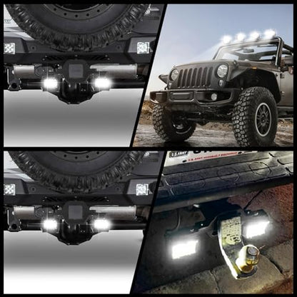 BESTZHEYU 4 Inch Hitch Backup Light with 2 Inch Towing Hitch Mount Brackets - color: White, size: 2 inch