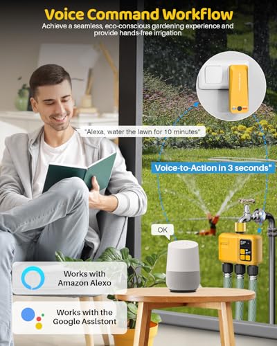 WiFi Water Timer 3 Outlet Garden, Brass Inlet - size: 3 Outlet In