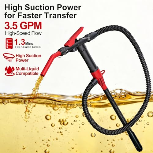 Vitog Rechargeable Fuel Transfer Pump, 15000mAh 3.5GPM Electric Siphon Pump