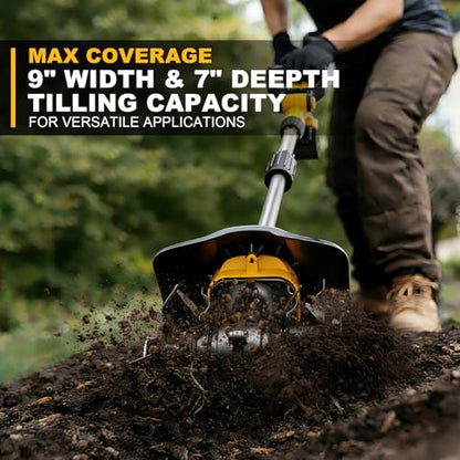 Cordless Garden 9" Tiller Cultivator for DeWalt 20V Max, Bare Tool