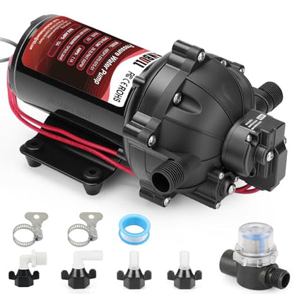 ANBULL 12V 5-Chamber Water Transfer Diaphragm Pump,7.0GPM 75PSI - size: 12V, 7.0GPM75PSI