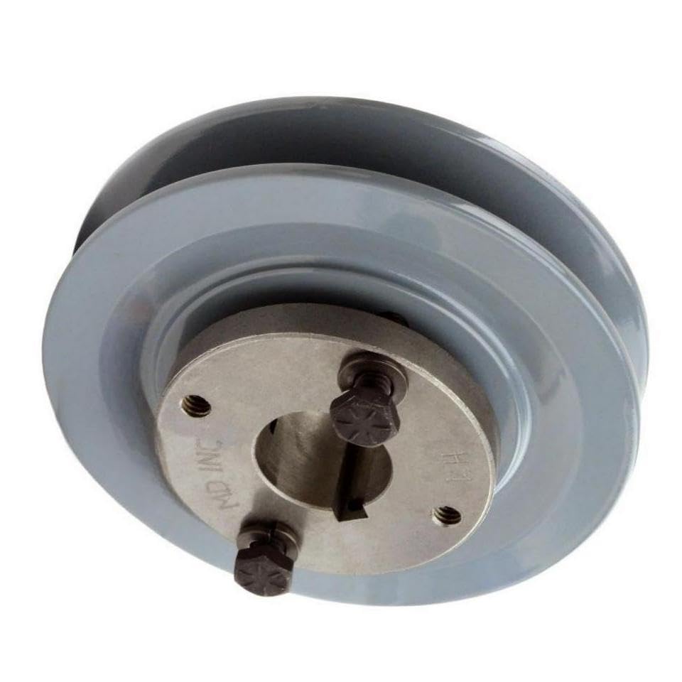 AK46H/H-1 Cast Iron 4.5" Single Groove Pulley Belt A Section 4L with 1" Sheave Bushing - for Masterdrive Pulley Replacement - Solid Steel Bushing Cast Iron Construction Gray