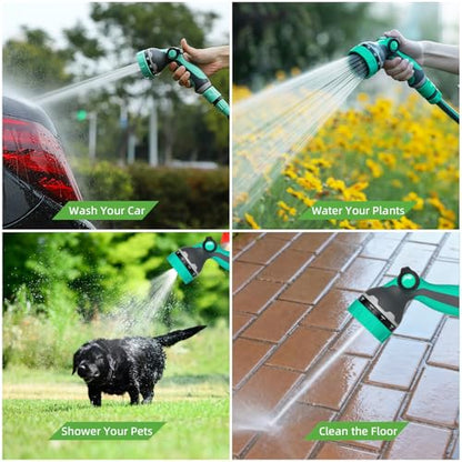 Garden Hose Nozzle, Hose Sprayer Nozzle with 10 Patterns & Thumb Control - color: Blue