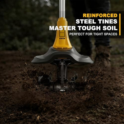Cordless Garden 9" Tiller Cultivator for DeWalt 20V Max, Bare Tool