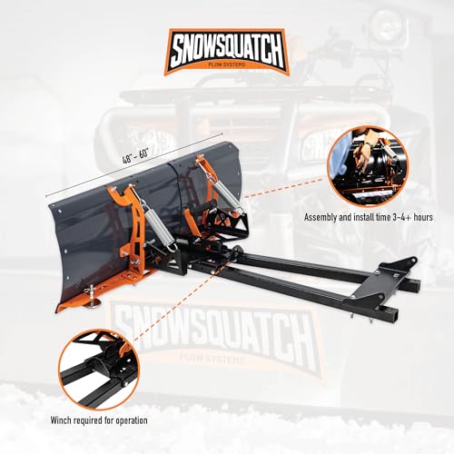 SNOWSQUATCH UTV Snow Plow 60-72 Inch Adjustable Steel Blade Mount Kit