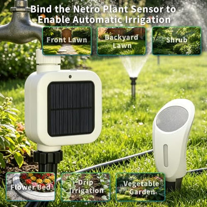 Netro Solar Powered Sprinkler Timer for Garden Hose 2.4G WiFi APP Control